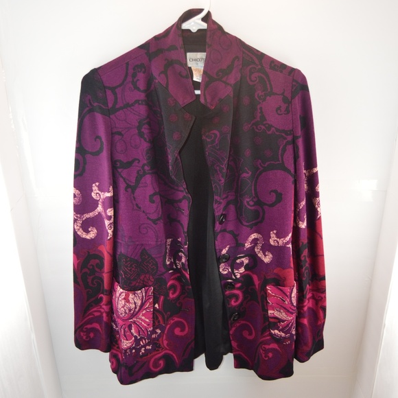 Chico's Purple Paisley Print Blazer - Picture 6 of 8